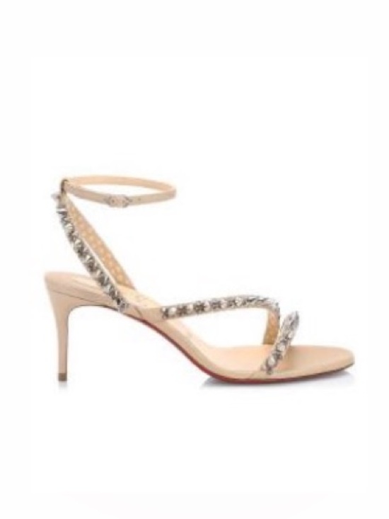 Christian Louboutin Shoes - Christian Louboutin Mafaldina Spike Leather Sandals 70mm Nude Size EU 39/US 9
